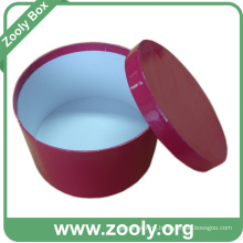 Round Paper Gift Box with Lid / Red Printed Hat Box (ZH003)